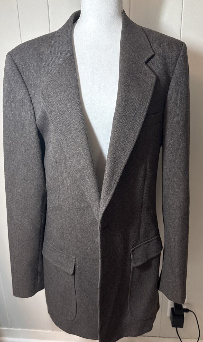 Patagonia Vintage Herringbone Blazer Mens 42L Brown Poly Nylon Sport Coat XX